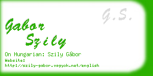 gabor szily business card