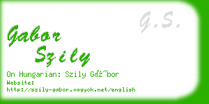 gabor szily business card